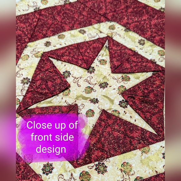 Handmade, quilted table decor with matching coasters, winter themed, brand new - Picture 8 of 9